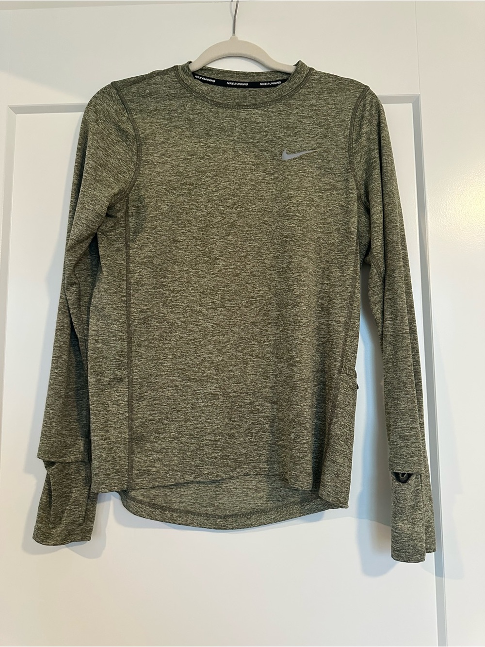 Nike Women's Long-Sleeve Athletic Top in Olive Heather